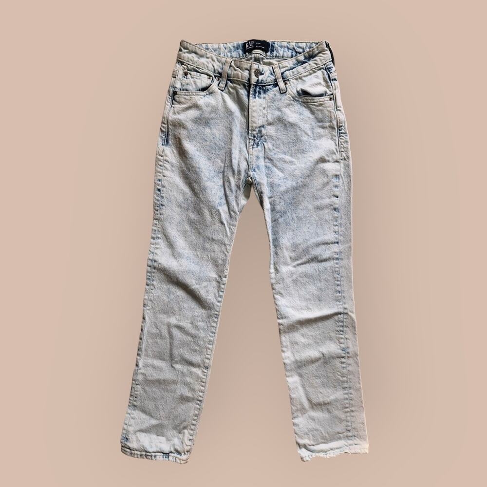 Gap Denim Women's Bleached blue Jeans Boyfriend Straight Size 0/25R
